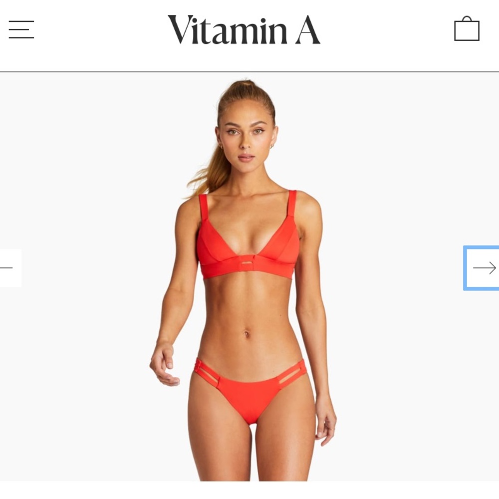 Vitamin A Neutra Red Bikini Sz L NWT